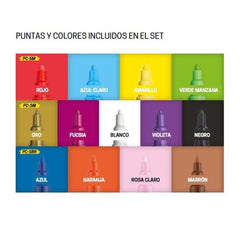 SET 13 ROTULADOR POSCA COLORES SURTIDOS LATA METALICA