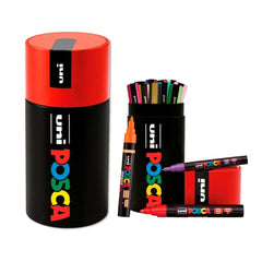 SET 13 ROTULADOR POSCA COLORES SURTIDOS LATA METALICA