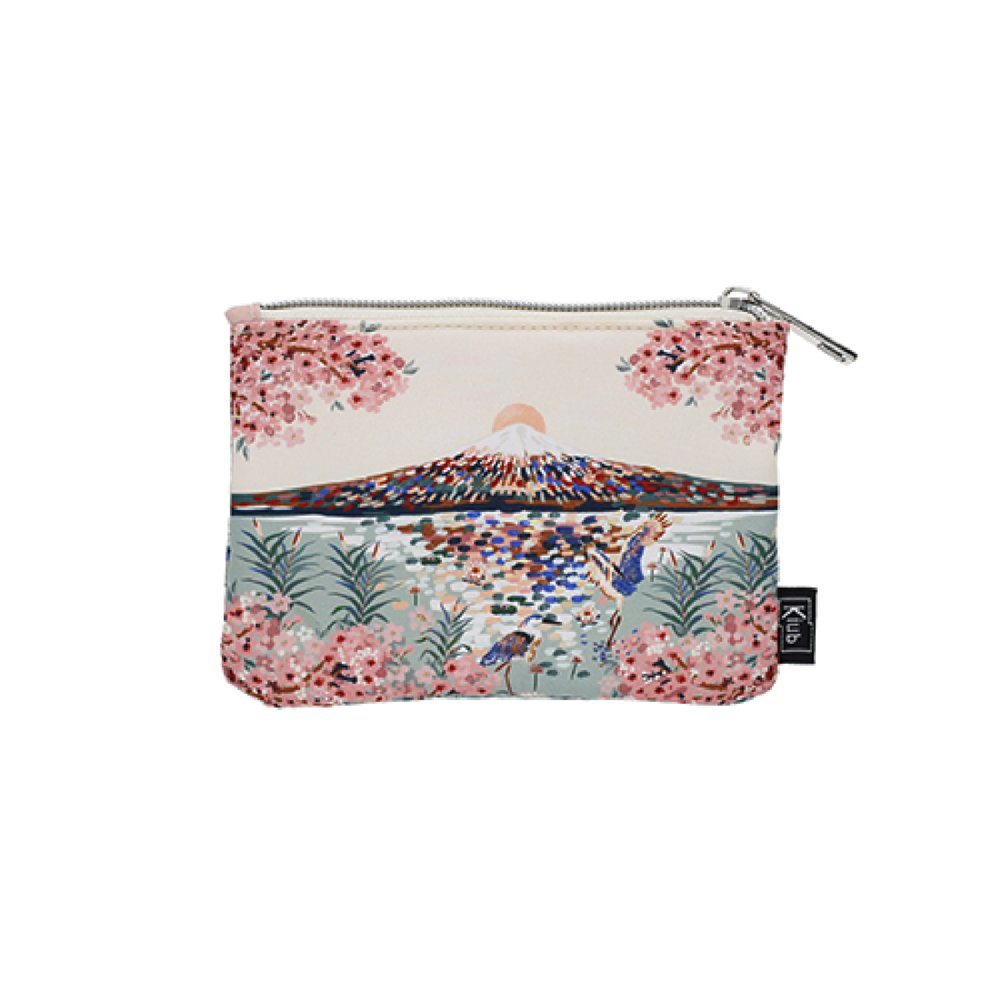 MONEDERO DE TELA CON CREMALLERA FLORES DE FUJI ATARDECER | KIUB | 1 UNIDAD | 3701763901067
