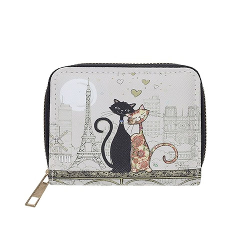 Cartera cuadrada con cremallera Gato Paris marca Kiub Imagen principal del producto