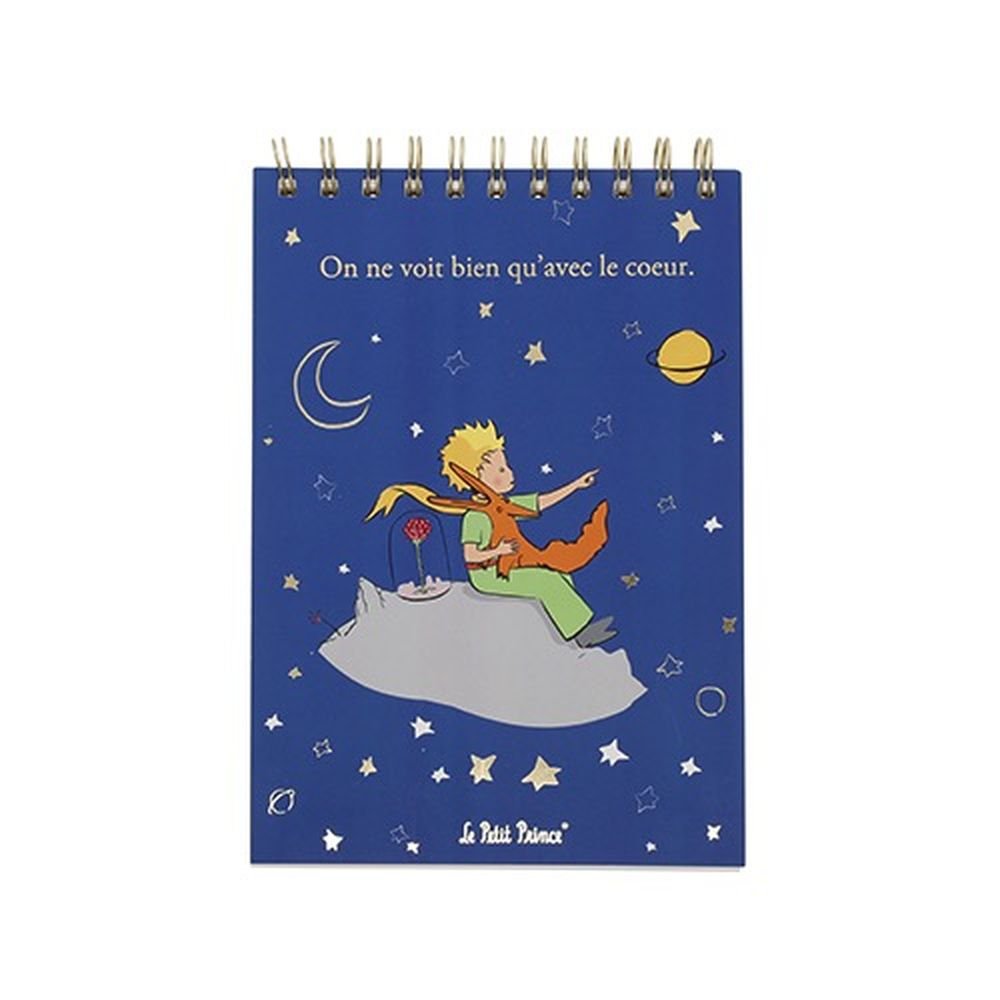 Cuaderno liso A5 el Pequeño Principito azul horizontal marca Kiub Principito