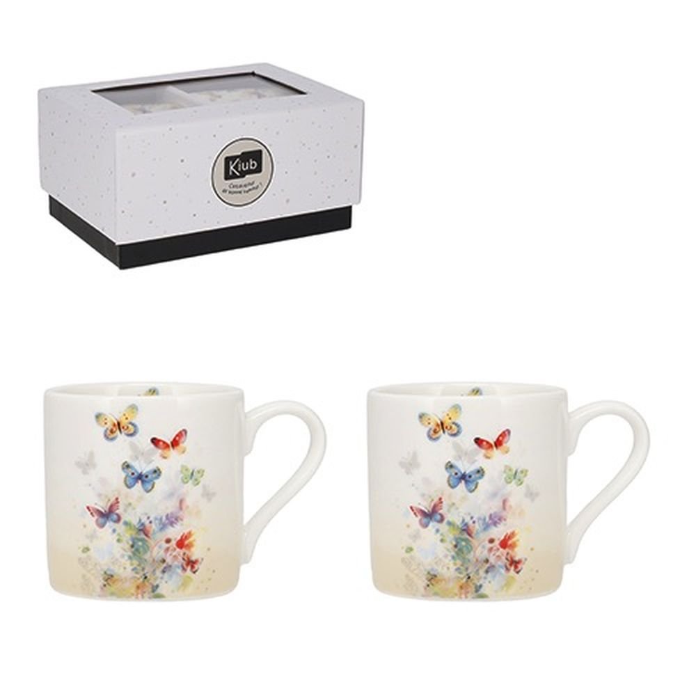 Set 2 Tazas de Café Mariposas y Caja Regalo KIUB Imagen principal del producto