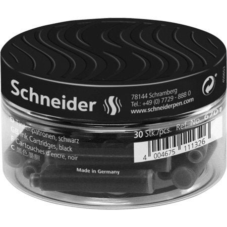 CARTUCHO PLUMA TINTA NEGRO FRASCO 30 UDS | 1 UNIDADES | (SCHNEIDER) Imagen principal del producto