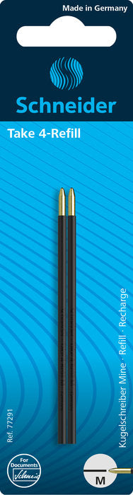 RECAMBIO BOLIGRAFO 4 COLORES BLISTER 2 UDS NEGRO | 1 UNIDADES | (SCHNEIDER) Imagen principal del producto