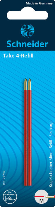 RECAMBIOS PARA BOLIGRAFOS DE 4 COLORES BLISTER 2 UDS ROJO | 1 UNIDADES | (SCHNEIDER) Imagen principal del producto