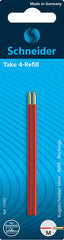 RECAMBIOS PARA BOLIGRAFOS DE 4 COLORES BLISTER 2 UDS ROJO | 1 UNIDADES | (SCHNEIDER)