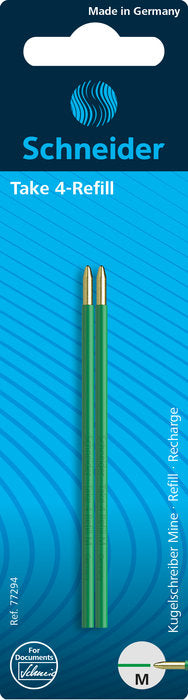 RECAMBIOS BOLIGRAFO 4 COLORES BLISTER 2 UDS VERDE | 1 UNIDADES | (SCHNEIDER) Imagen principal del producto