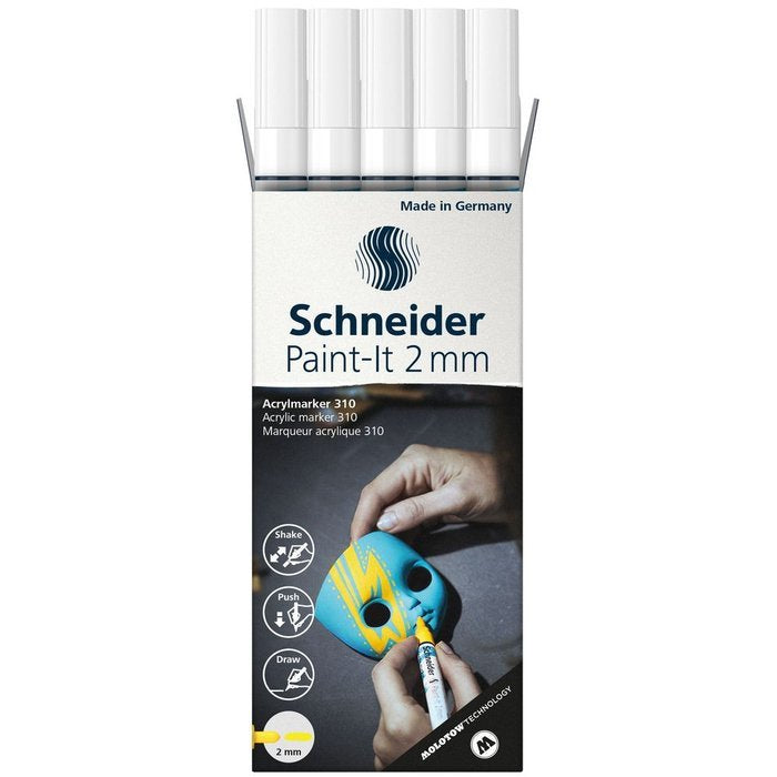 Rotulador Schneider Paint-It 310 2Mm Blanco | Schneider | Pack 5 Unidades Imagen principal del producto