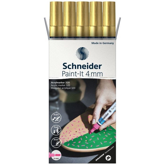 Rotulador Schneider Paint-It 320 4Mm Oro | Schneider | Pack 5 Unidades Imagen principal del producto