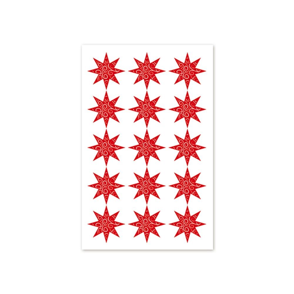 STICKER BSB NAVIDAD ESTRELLAS ROJAS /09-501 | ARGUVAL NAVIDAD | ENVASE 5 UDS. UNIDAD | 4004680507428