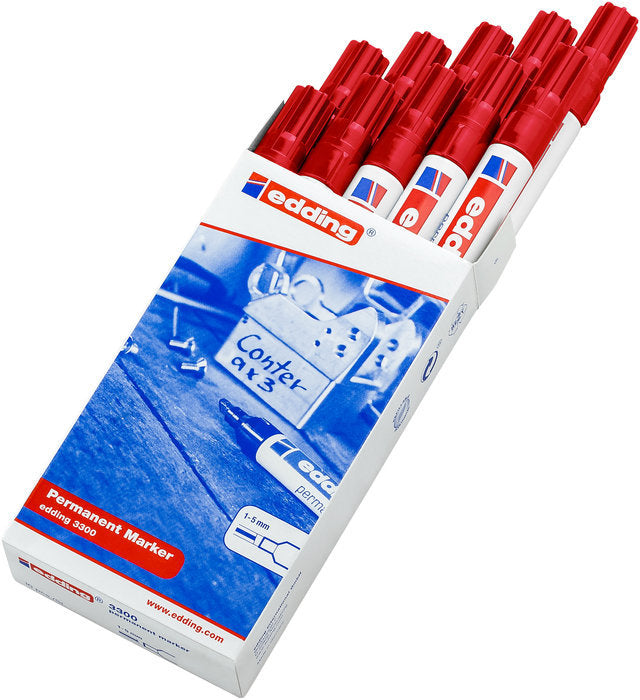 Rotulador Edding 3300 Rojo | Edding | Pack 10 Unidades