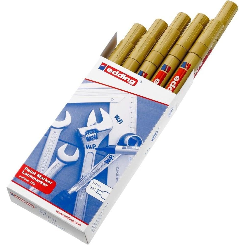 Marcador Edding Tinta Opaca 750 Oro | Edding Industria Bricola | Pack 10 Unidades