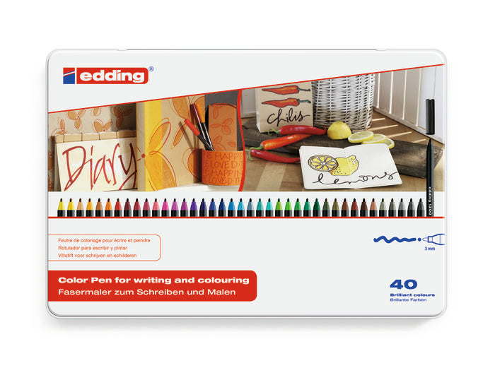 Rotulador Edding 1300 40 Colores Surtidos Estuche Metal | Edding | Pack 1 Unidades Imagen principal del producto