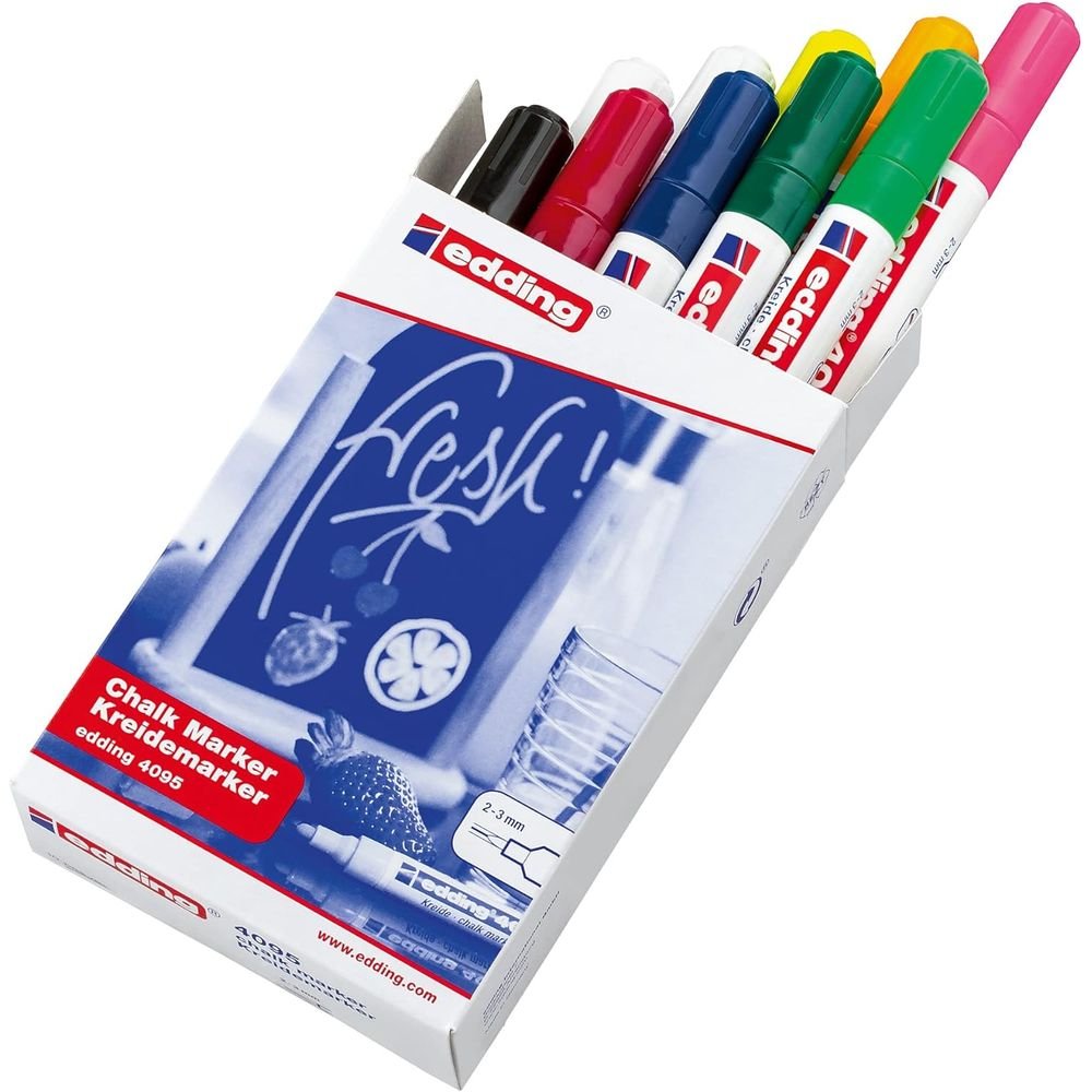 Rotulador Edding 4095 Tiza Liquida Surtidas | Edding | Pack 10 Unidades