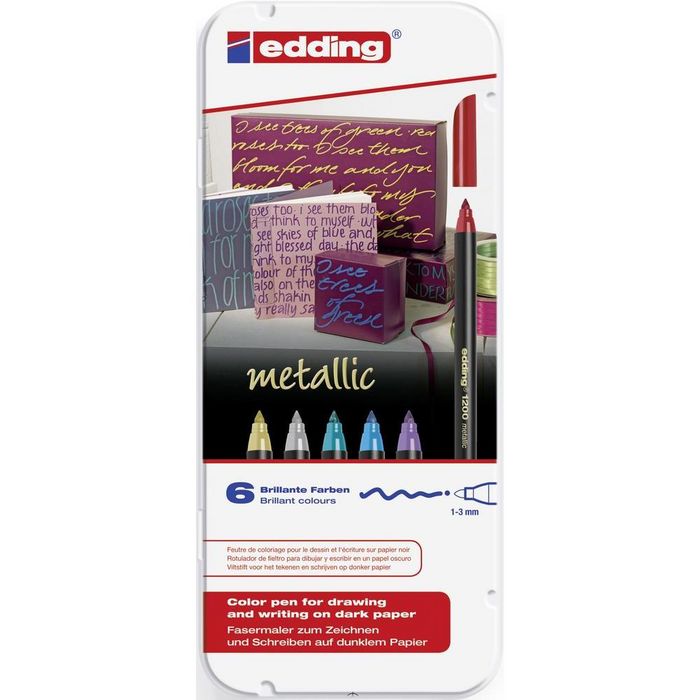 Rotulador Edding 1200 Metalizados 6 Colores Surtidos | Edding | Pack 1 Unidades Imagen principal del producto