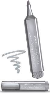 Marcador Faber Textliner 46 Metallic Plata | Faber Castell | Pack 10 Unidades