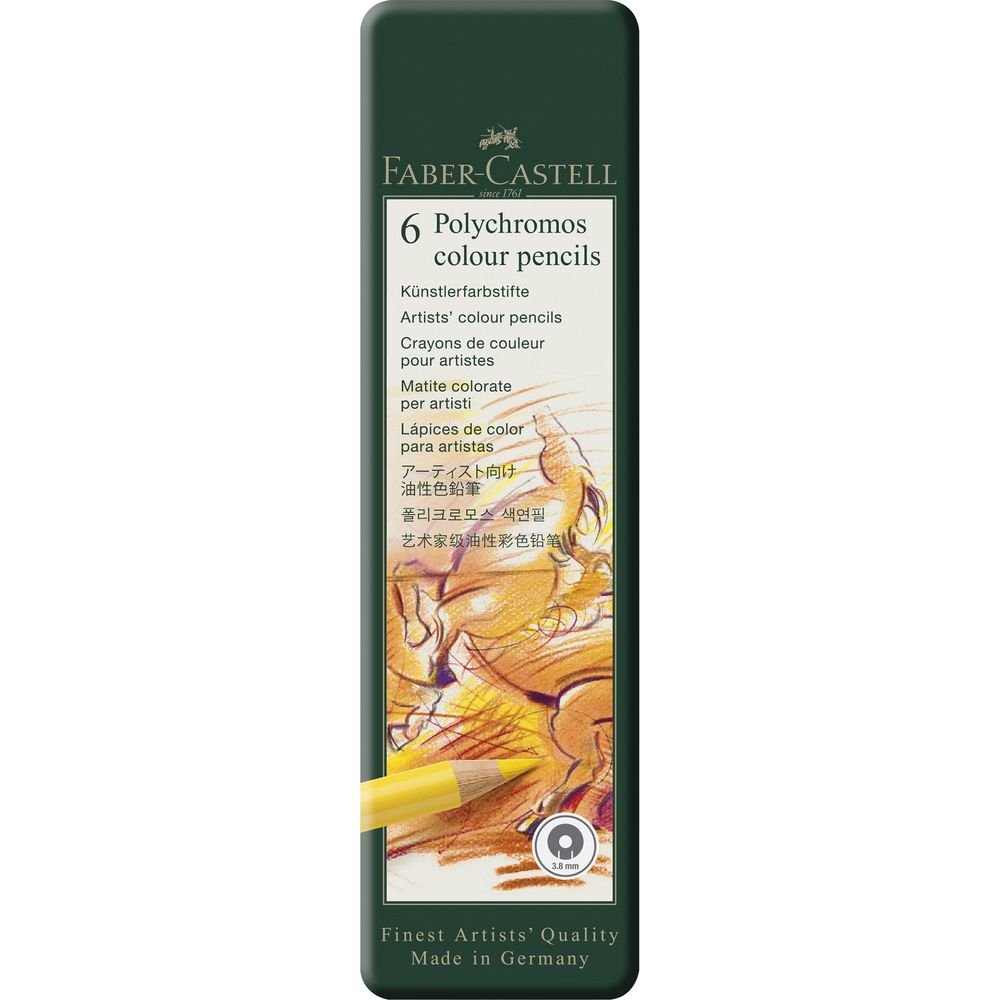 Lápiz Faber Castell Polychromos 6 Colores Estuche Metálico Imagen principal del producto