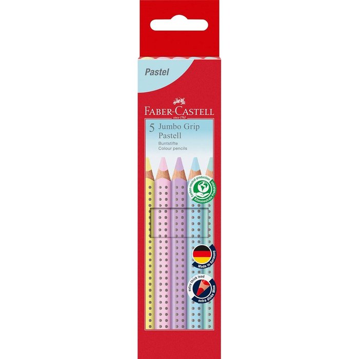 LAPIZ FABER CASTELL JUMBO GRIP 5 COLORES PASTEL | 1 UNIDADES | (FABER CASTELL) Imagen principal del producto