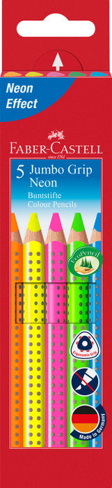 LAPIZ JUMBO GRIP NEON 5 COLORES SURTIDOS | FABER CASTELL Imagen principal del producto