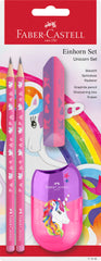 SET FABER LAPIZ + GOMA + AFILALAPIZ UNICORNIO GRAFITO HB | 1 UNIDADES | (FABER CASTELL)