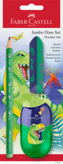 SET LAPIZ JUMBO+GOMA+ AFILALAPIZ DINOSAURIO GRAFITO HB VERD | 1 UNIDADES | (FABER CASTELL)