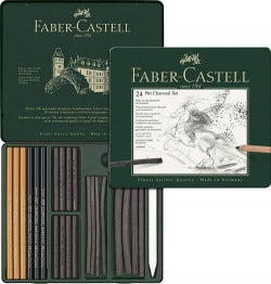 Caja de grafito Pitt Charcoal Faber Castell en caja metálica