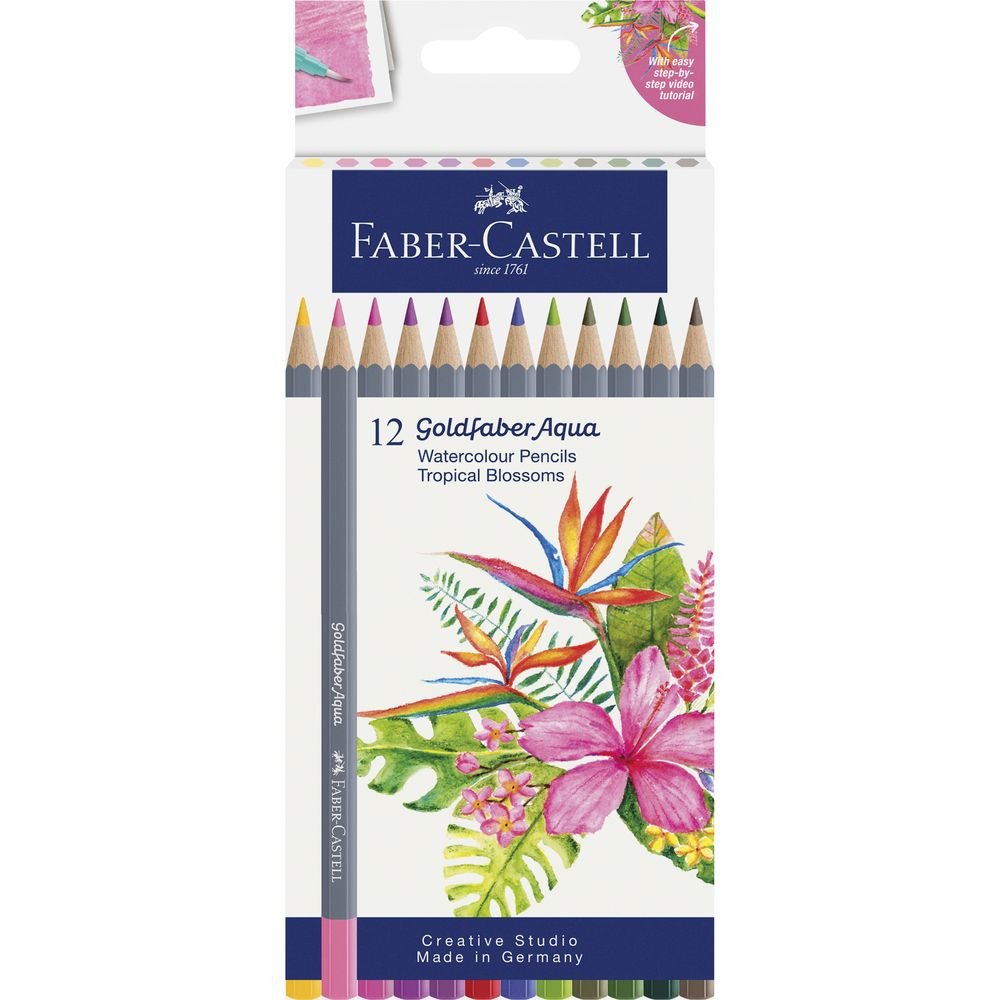 Lápiz Faber Castell Goldfaber Aqua Tropical 12 Colores