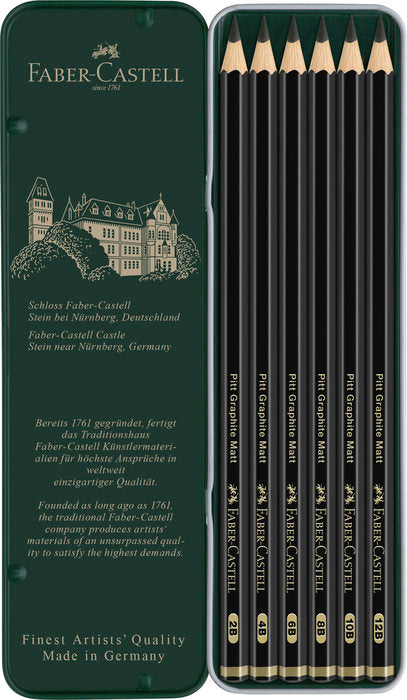LAPIZ FABER CASTELL PITT GRAPHITE MATT 6 GRADUACIONES (1X2B, | 1 UNIDADES | (FABER CASTELL) Imagen principal del producto