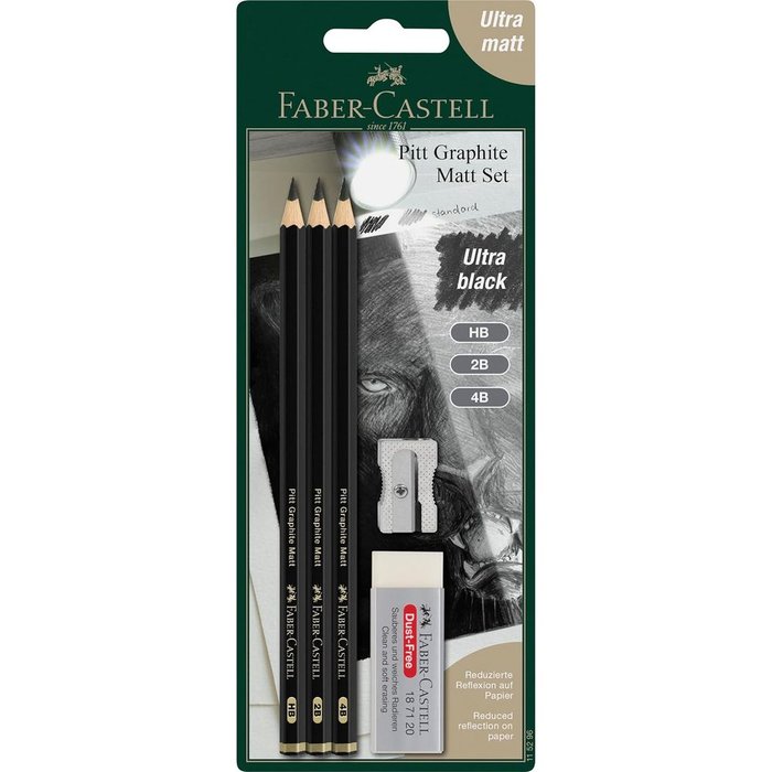 BLISTER DE GRAFITO PITT GRAPHITE MATT HB 2B 4B BC | 1 UNIDADES | (FABER CASTELL) Imagen principal del producto
