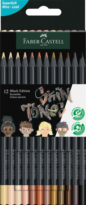 LAPIZ FABER CASTELL BLACK EDITION 12 COLORES TONOS PIEL | 1 UNIDADES | (FABER CASTELL) Imagen principal del producto