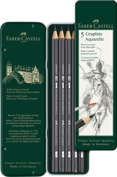 LAPIZ FABER CASTELL GRAPHITE AQUARELLE CAJA 5 GRADUACIONES | 1 UNIDADES | (FABER CASTELL) Imagen principal del producto