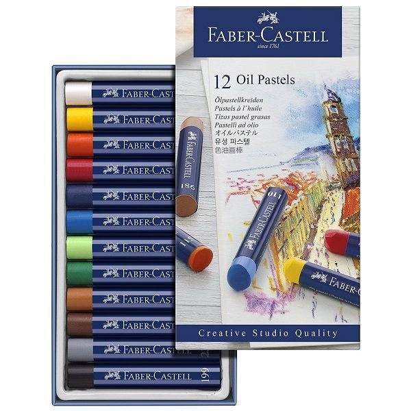 Tiza Faber Castell Pastel Grasos 12 Colores Surtidos