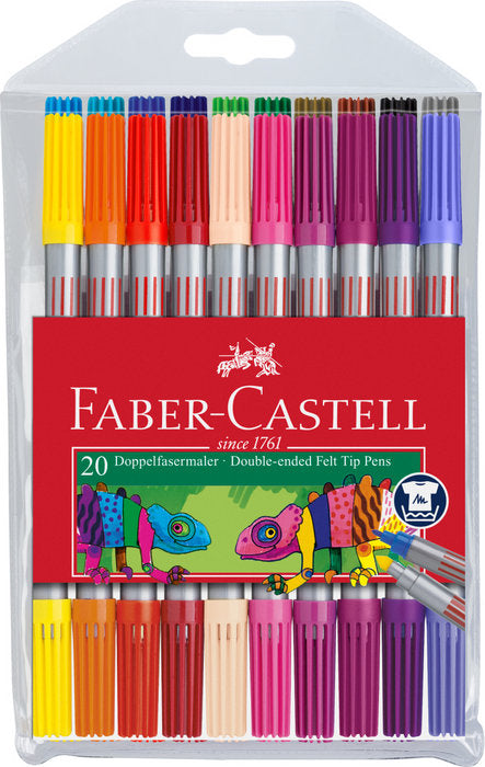 Rotulador Faber Castell Doble Punta 20 Colores Surtidos | Faber Castell | Pack 1 Unidades