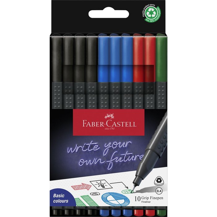 Rotulador Faber Castell Grip Finepen Office 10 Colores | Faber Castell | Pack 1 Unidades