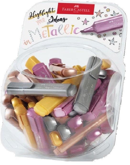 Bombonera 80 Marcadores Faber Textliner 1546 Metallic | Faber Castell | Pack 1 Unidades