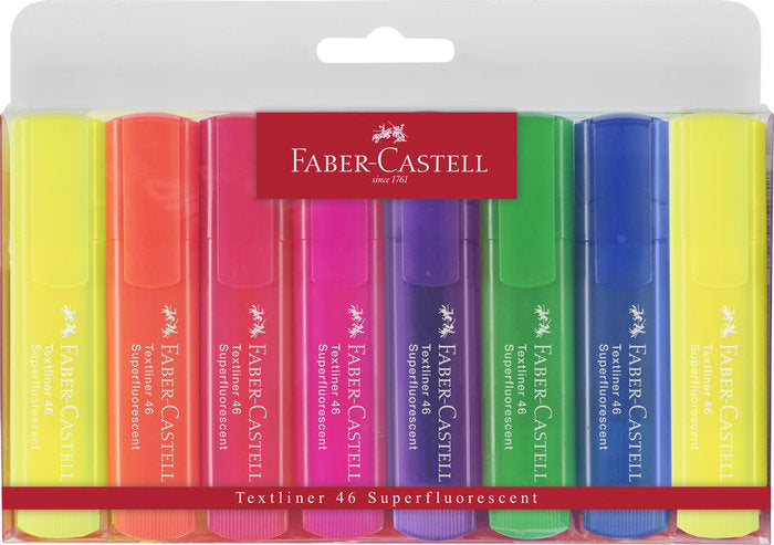 Marcador Textliner 46 Superfluorescentes 8 Colores Surtidos | Faber Castell | Pack 1 Unidades