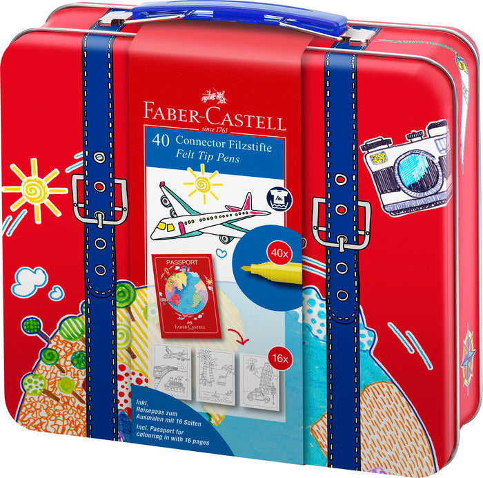 Rotulador Faber Connector Maletin Viaje 40 Colores Surtidos | Faber Castell | Pack 1 Unidades