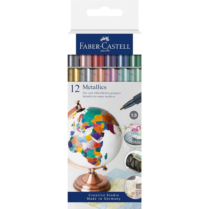 Rotulador Faber Castell Creative Studio 12 Colores Metalizad | Faber Castell | Pack 1 Unidades