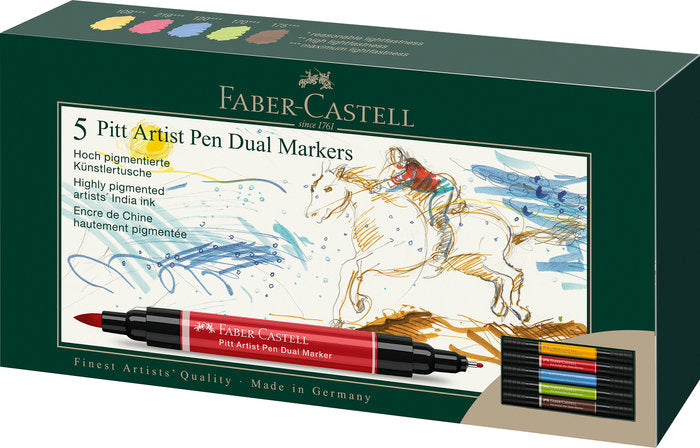 Rotulador Faber Pitt Artist Pen Dual Marker 5 Colores Surti | Faber Castell | Pack 1 Unidades