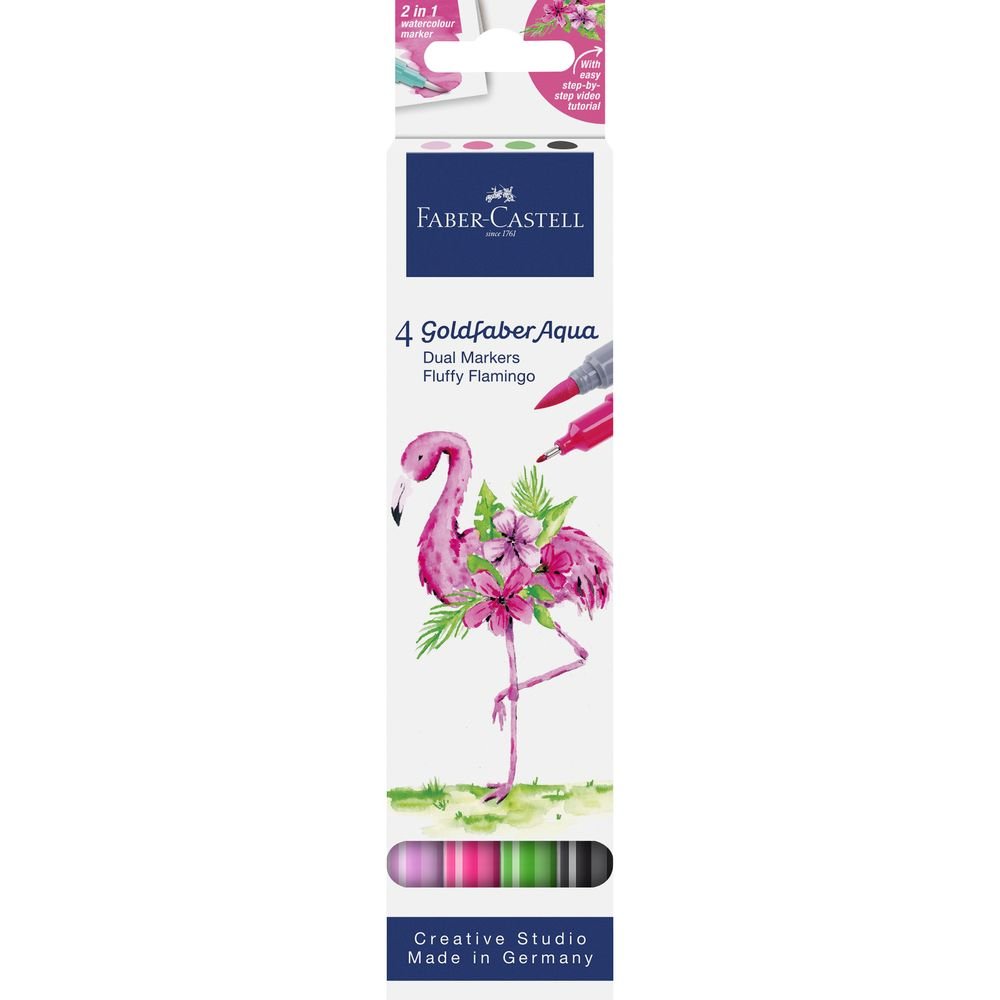 Rotulador Faber Castell Goldfaber Aqua Dual Fluffy Flamingo