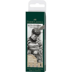 Rotulador Faber Pitt Gris Estuche 4 Graduaciones Diferentes | Faber Castell | Pack 1 Unidades