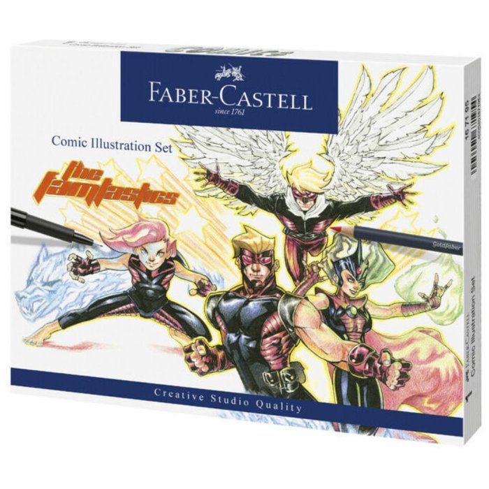 JUEGO ILUSTRACION COMIC FABER CASTELL 13 PIEZAS | 1 UNIDADES | (FABER CASTELL) Imagen principal del producto