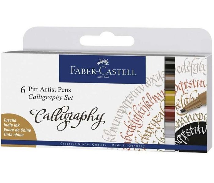 Set 6 Rotuladores Faber Castel Pitt Caligrafía Multicolor