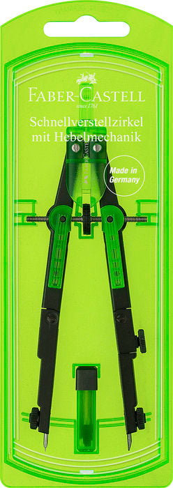 COMPAS CON MECANISMO DE PALANCA VERDE | 1 UNIDADES | (FABER CASTELL) Imagen principal del producto