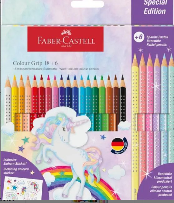 LAPIZ FABEL CASTELL GRIP 18 COLORES + 6 SPARKLE COLOR | 1 UNIDADES | (FABER CASTELL) Imagen principal del producto