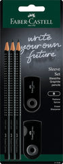 SET FABER LAPIZ + GOMA + AFILALAPIZ GRIP NEGROS B | 1 UNIDADES | (FABER CASTELL)
