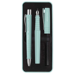 JUEGO BOLIGRAFO + PLUMA FABER XB AZUL CARIBE | 1 UNIDADES | (FABER CASTELL)
