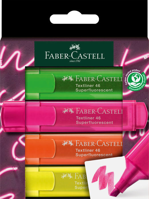 Marcador Faber Castell 1546 4 Colores Fluor Generacion Z, | Faber Castell | Pack 1 Unidades