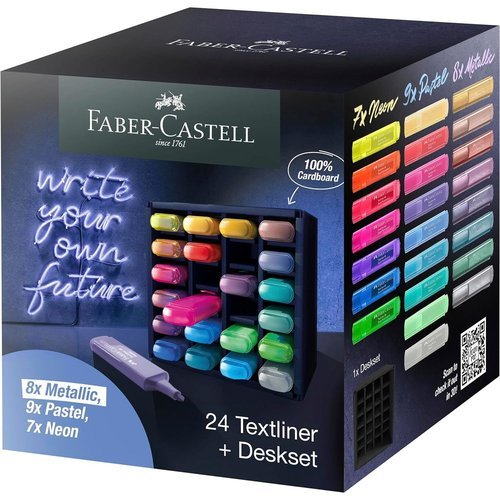 SET ESCRITORIO 24 MARCADORES TEXTLINER 46 CUBO | 1 UNIDADES | (FABER CASTELL)