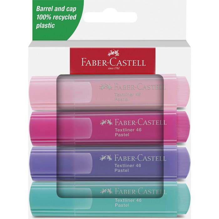 Marcador Faber Castell Textliner 46 4 Colores Pastel Surtid | Faber Castell | Pack 1 Unidades